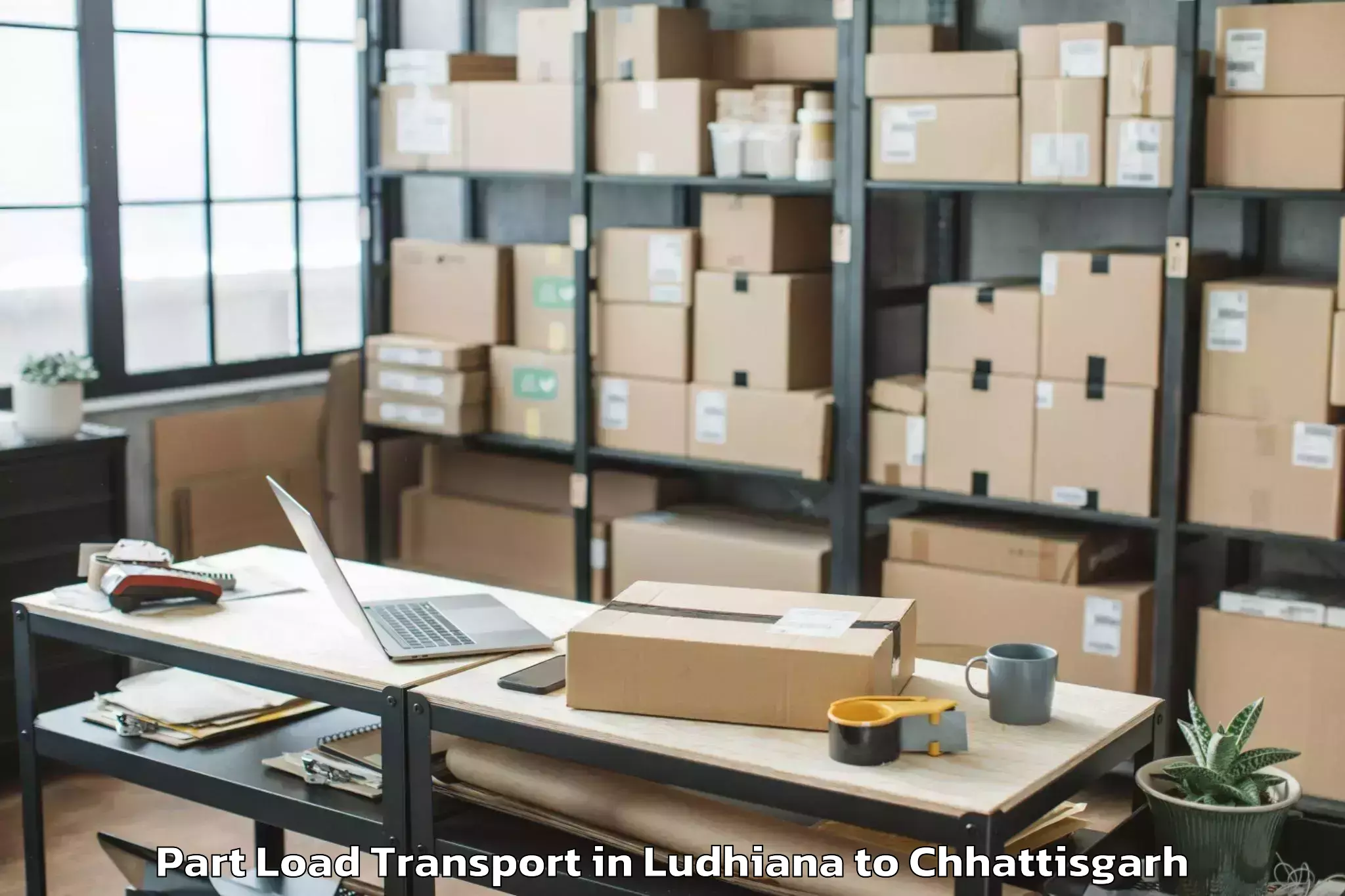 Efficient Ludhiana to Kalinga University Raipur Part Load Transport